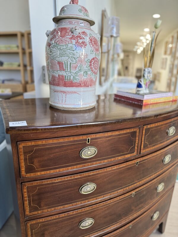 American BowFront Chest in Mahogany with inlay banding - Image 2