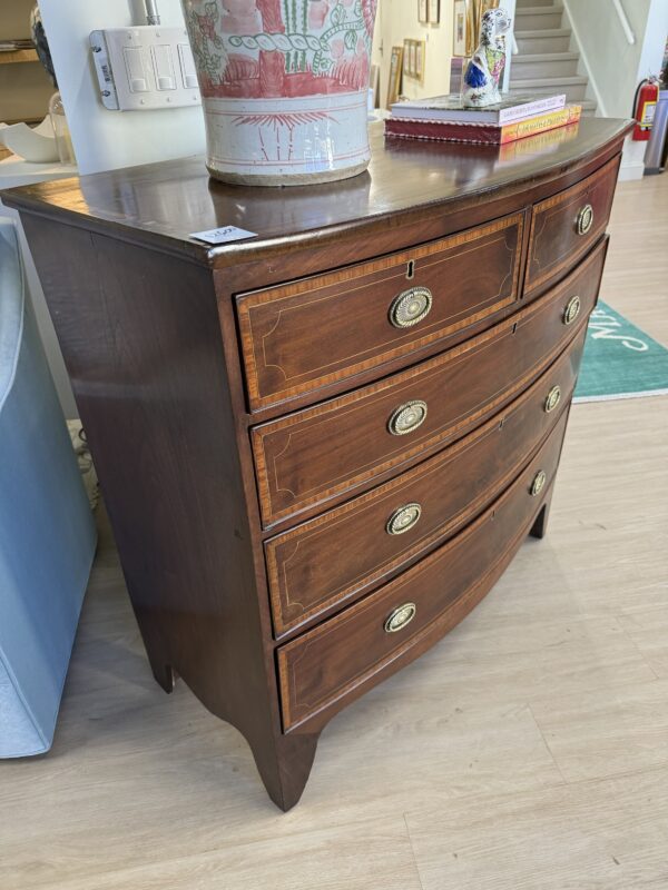 American BowFront Chest in Mahogany with inlay banding - Image 6