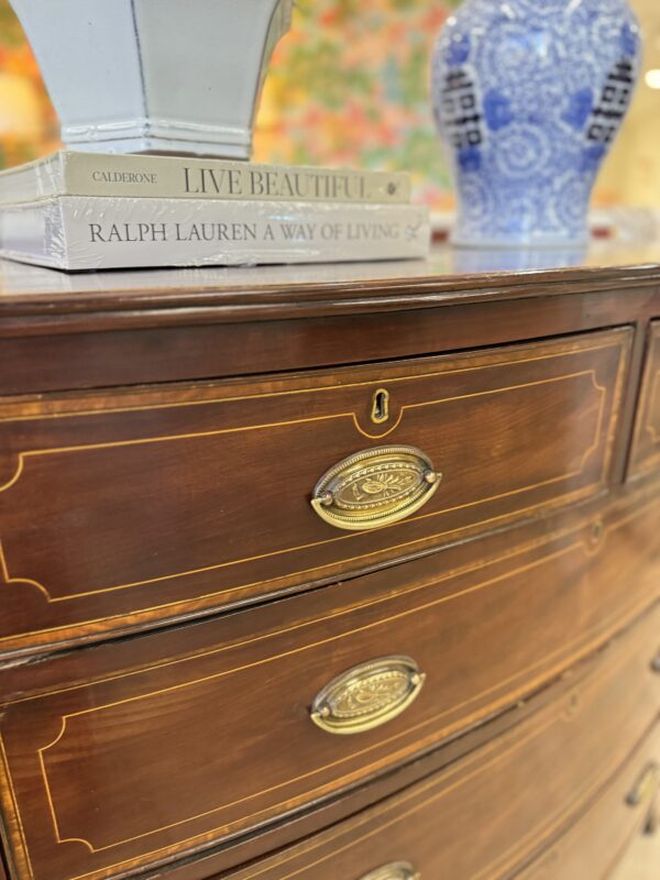 American BowFront Chest in Mahogany with inlay banding Copy Copy - Image 8