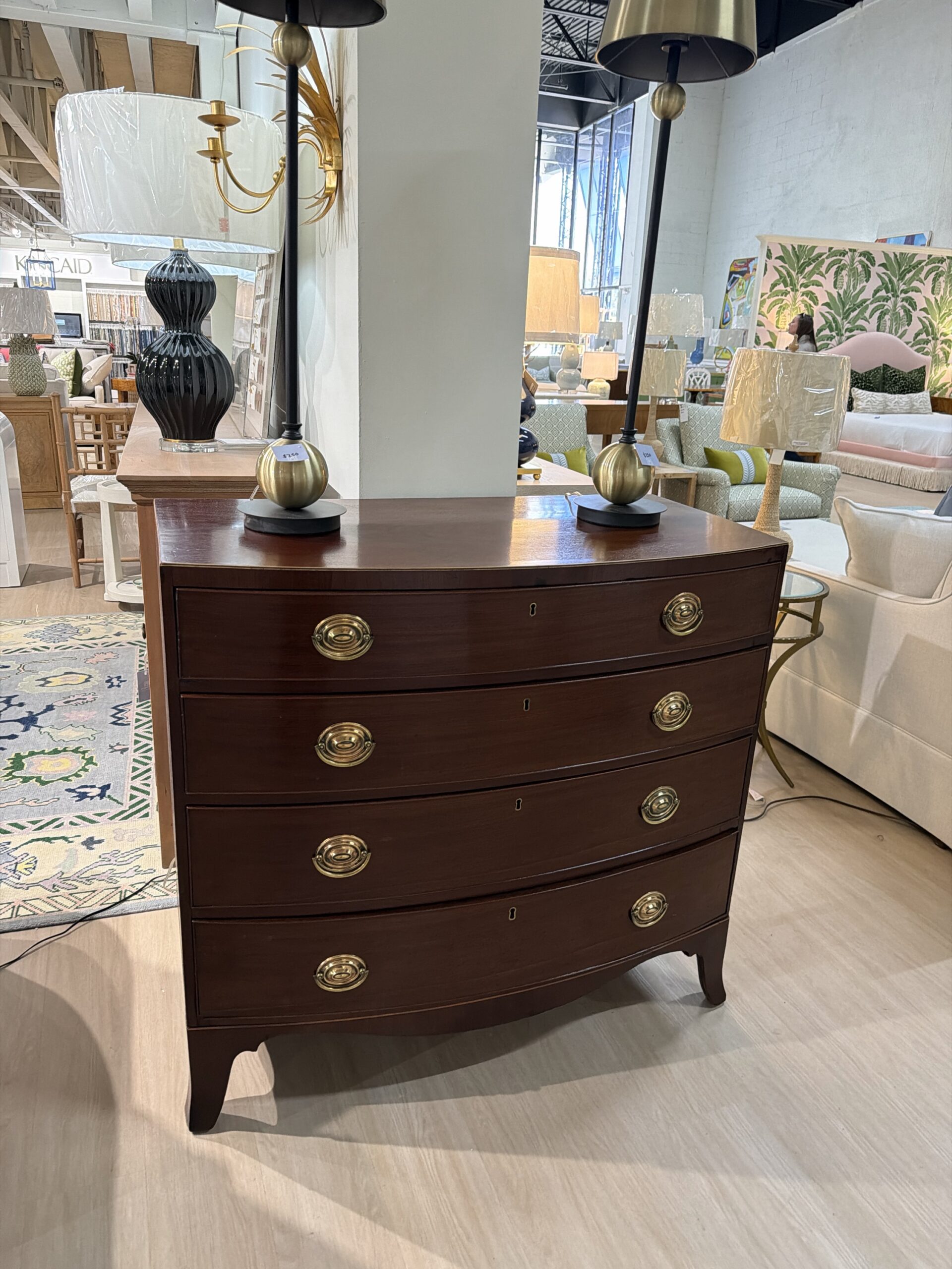 American BowFront Chest in Mahogany - Image 5