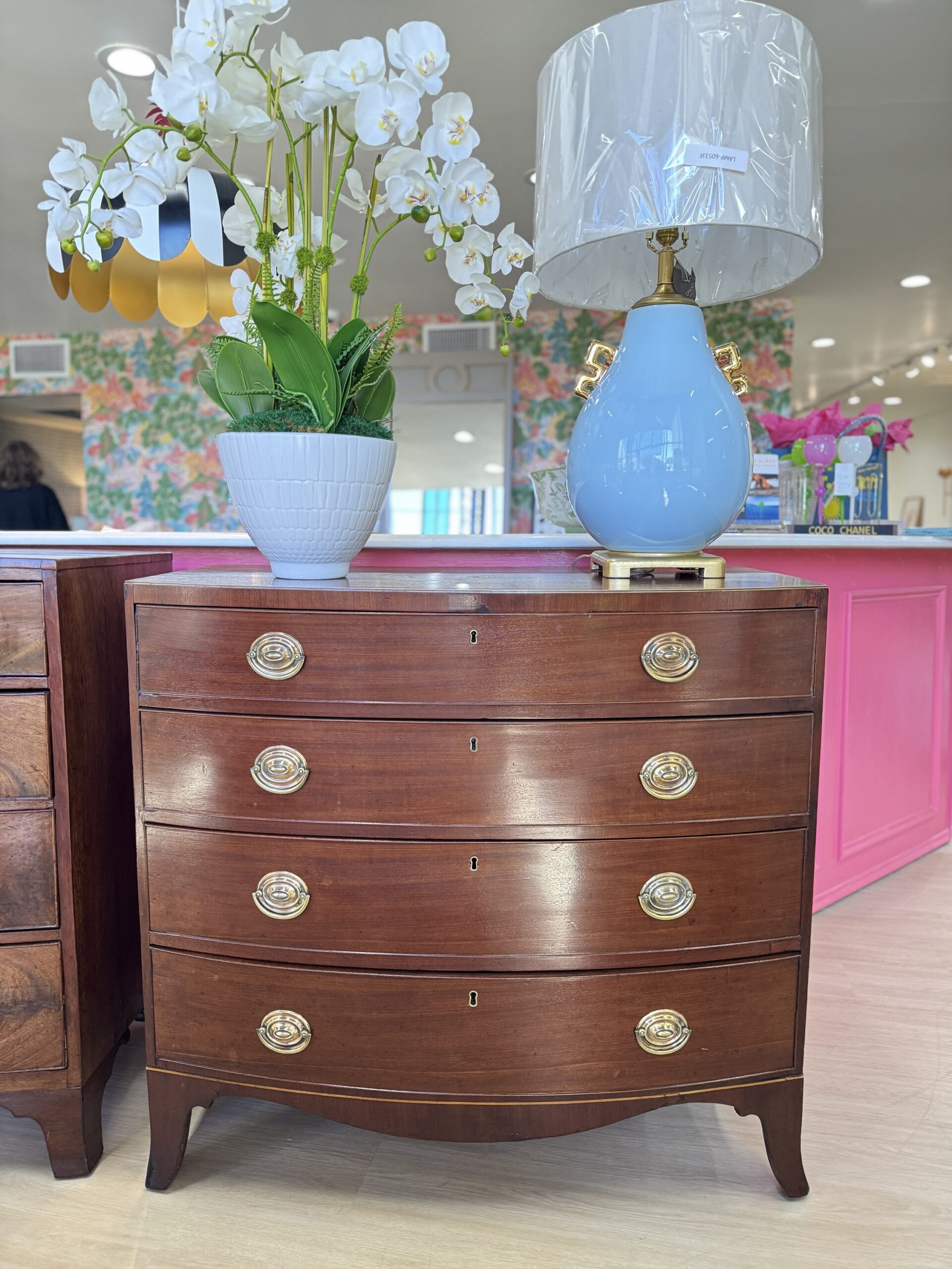 American BowFront Chest in Mahogany