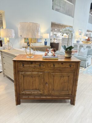VINTAGE  | Faux bamboo chest with 2 doors & two drawers for storage!! Now available on our website!