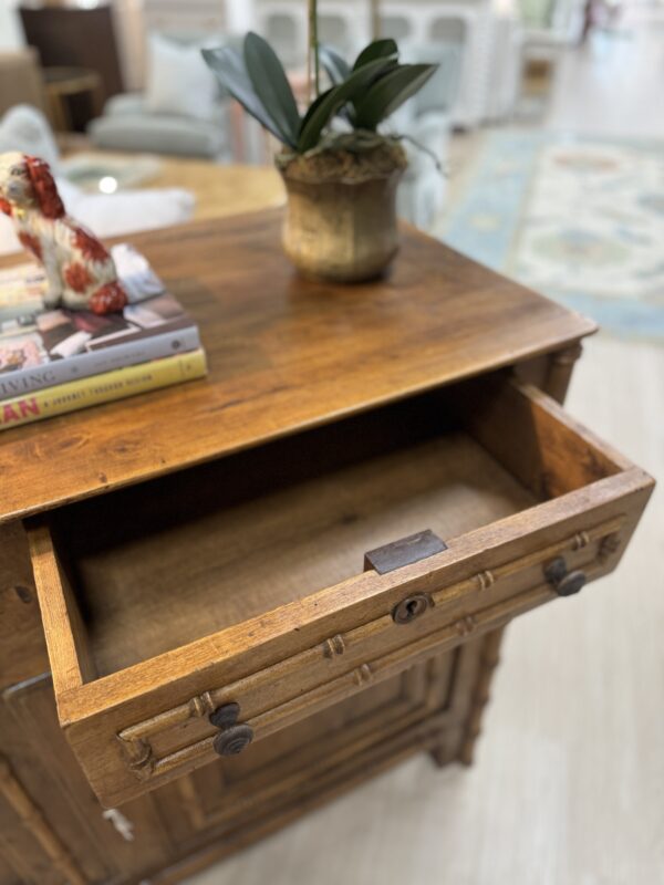 VINTAGE  | Faux bamboo chest with 2 doors & two drawers for storage!! Now available on our website! - Image 6