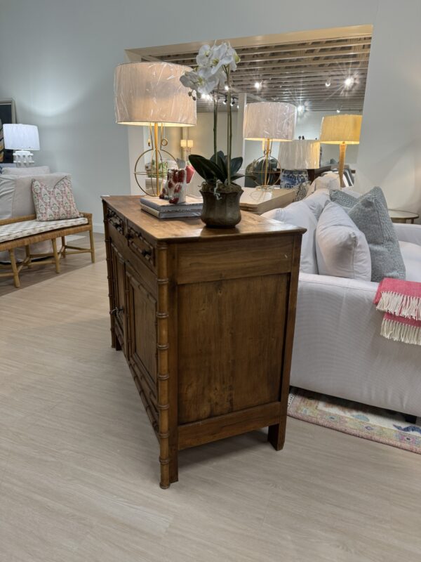 VINTAGE  | Faux bamboo chest with 2 doors & two drawers for storage!! Now available on our website! - Image 5