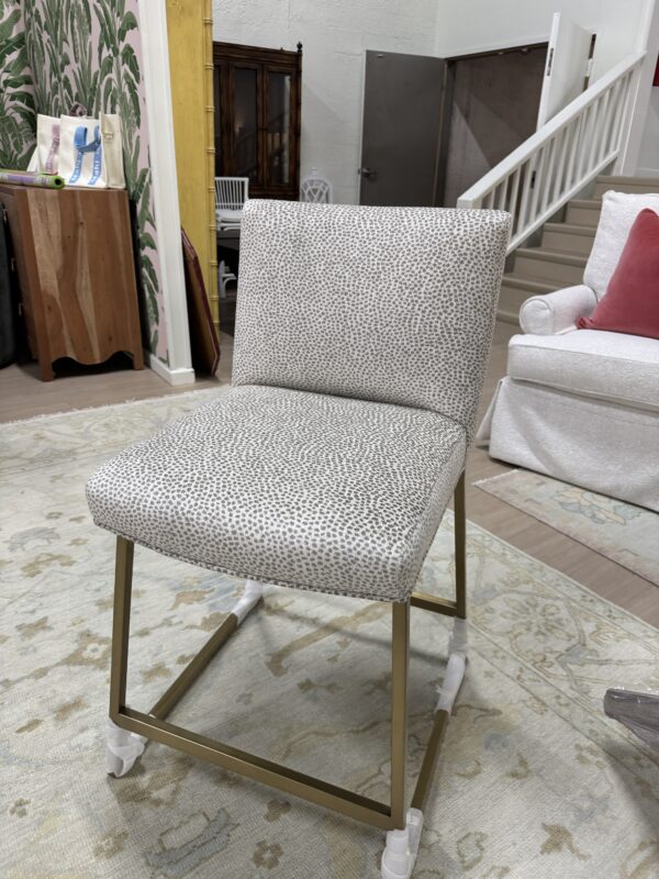 Set of (4) Custom counter Stools | yambo spots, upholstery with blue velvet detailing on the back $1750 each - Image 10