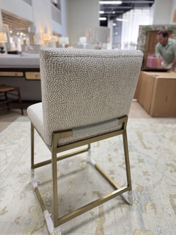 Set of (4) Custom counter Stools | yambo spots, upholstery with blue velvet detailing on the back $1750 each - Image 8