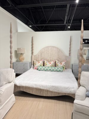Jetty driftwood rattan poster bed KING