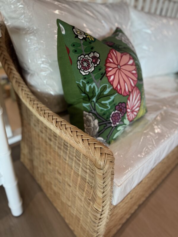 Rattan bench seat sofa with performance cushion *for screened in or covered porch use only* - Image 3