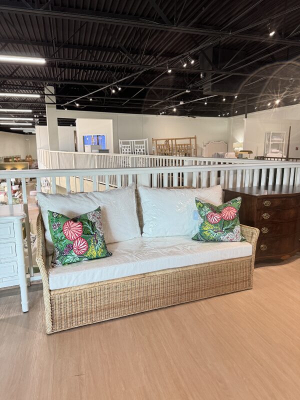 Rattan bench seat sofa with performance cushion *for screened in or covered porch use only* - Image 2