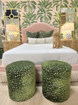 Set of custom design leapord  pucylinder, ottoman set! $1400  each!
