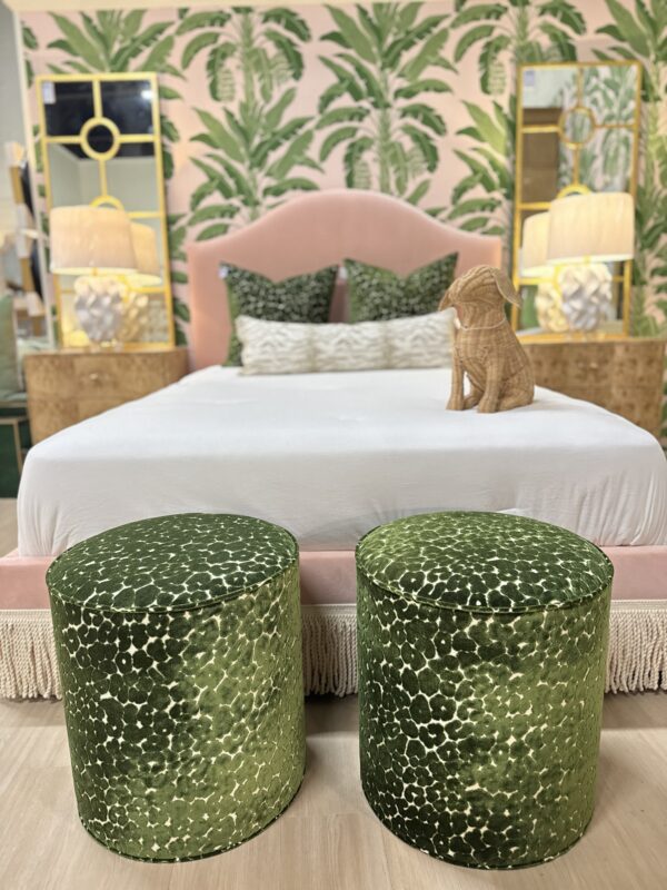 Set of custom design leapord  pucylinder, ottoman set! $1400  each!