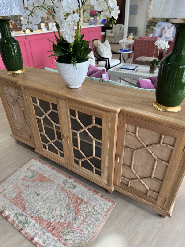 Grosvenor Glass Front & faux bamboo Sideboard | driftwood - Image 5