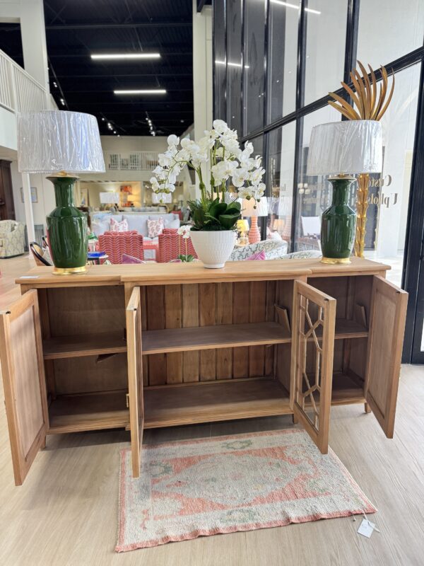 Grosvenor Glass Front & faux bamboo Sideboard | driftwood - Image 4