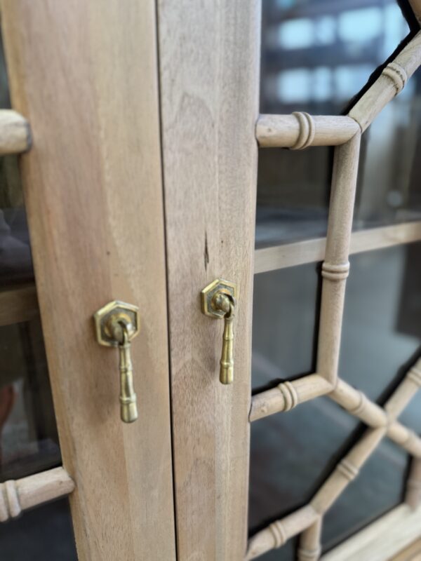 Grosvenor Glass Front & faux bamboo Sideboard | driftwood - Image 2