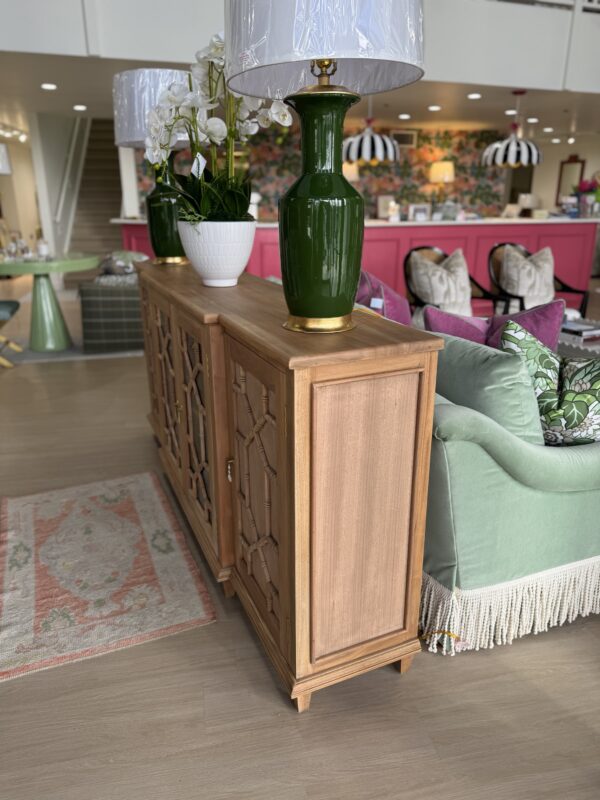 Grosvenor Glass Front & faux bamboo Sideboard | driftwood - Image 3