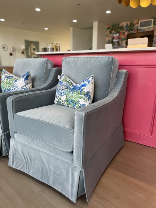 Larson arm swivel chair set in performance velvet Banks hearon   !- $1750 each - Image 2