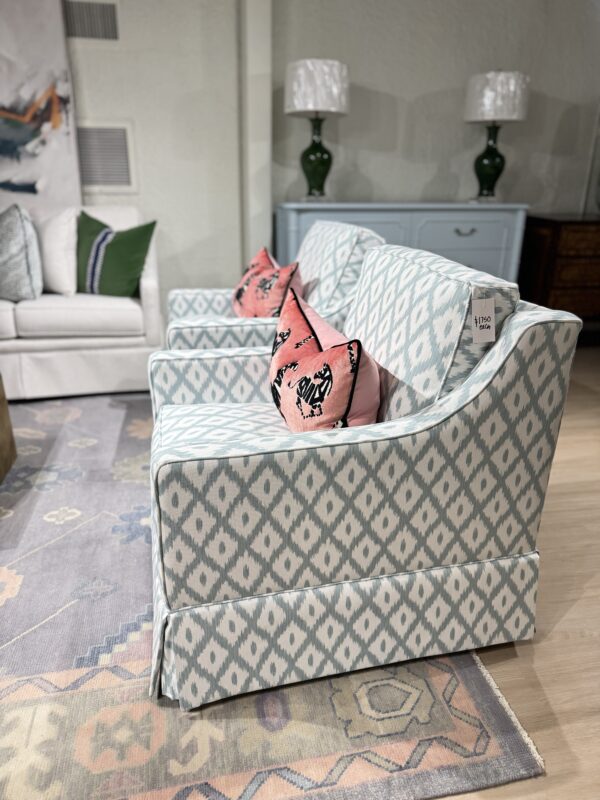 Larson arm swivel chair set in blue Malave turquoise!- $1750 each cleaning code - Image 6