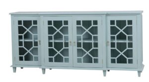 Grosvenor Glass Front & faux bamboo Sideboard | blue finish