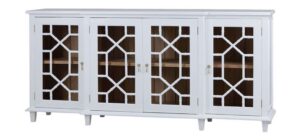 Grosvenor Glass Front & faux bamboo Sideboard | white finish wooden interior