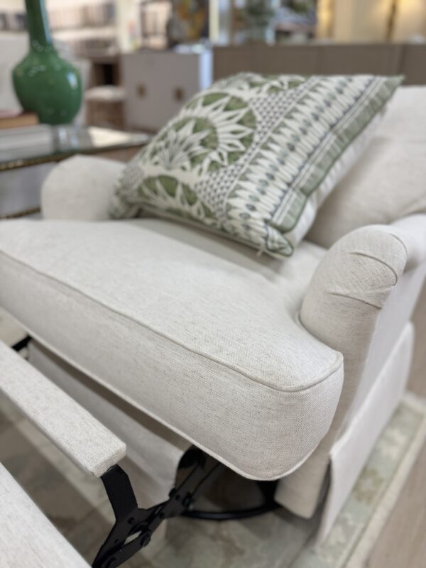 Electric swivel, rock, and recline covered in performance fabric Crypton nomad snow! - Image 2