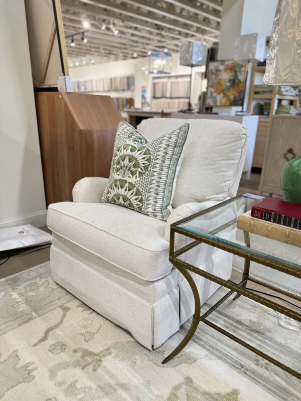 Electric swivel, rock, and recline covered in performance fabric Crypton nomad snow! - Image 3