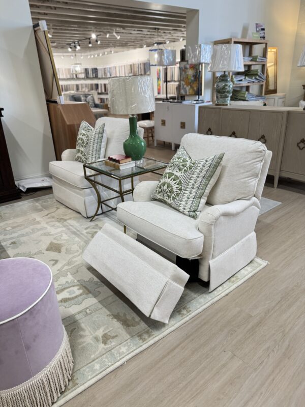 Electric swivel, rock, and recline covered in performance fabric Crypton nomad snow! - Image 4