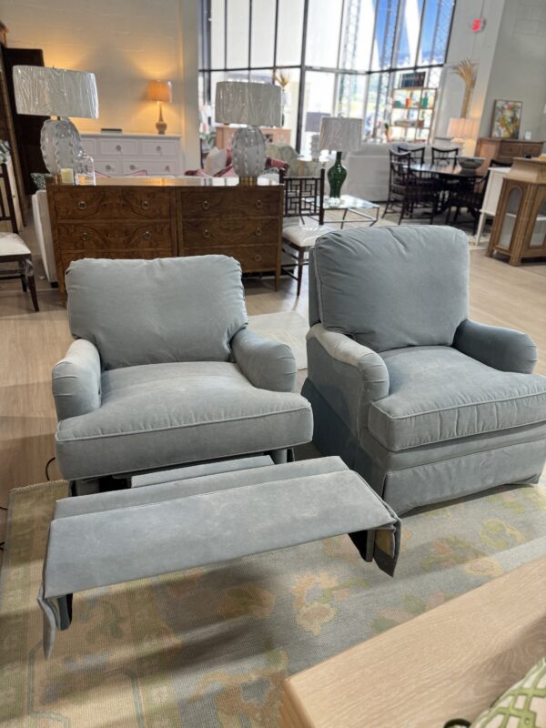 Electric swivel rock and recline covered in performance velvet banks Herron - Image 2