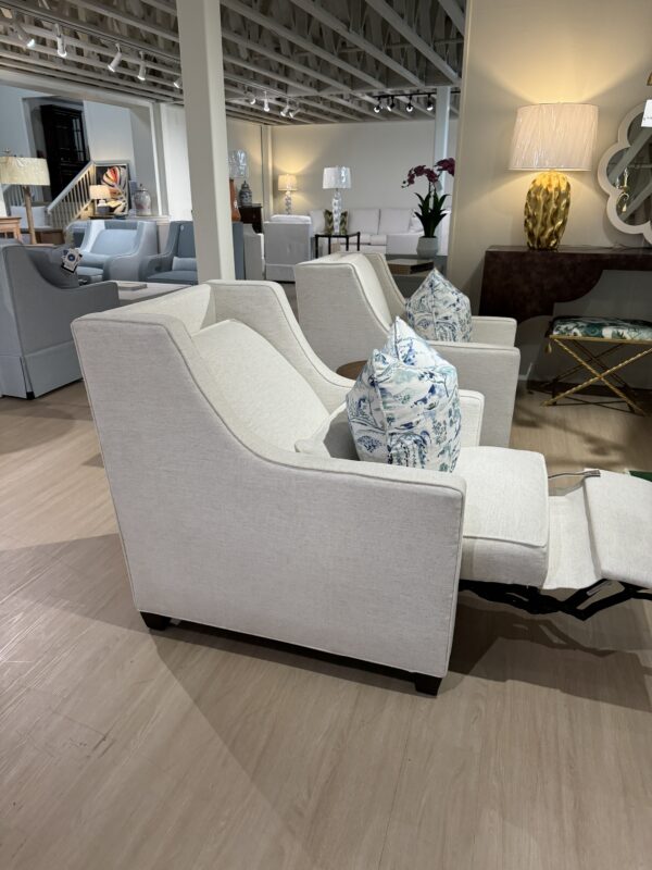 ELECTRIC RECLINER SET! $2950 EACH-  must be plugged in and these include a USB and USB-C port to charge your phone! Covered in performance fabric, crypton nomad snow - Image 4