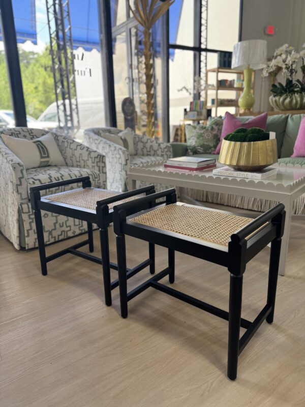 Set of Black and Caine accent benches $500 each - Image 2