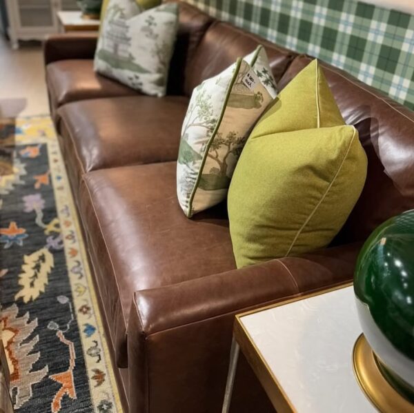 NEW | 3 cushion dark genuine leather sofa! - Image 5