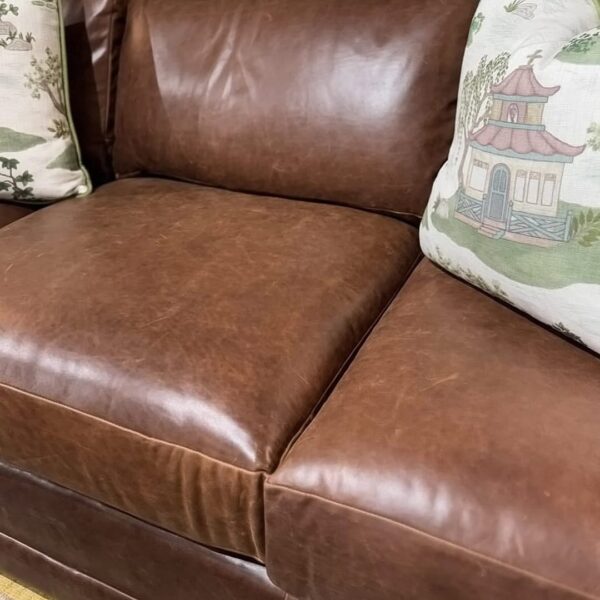 NEW | 3 cushion dark genuine leather sofa! - Image 4