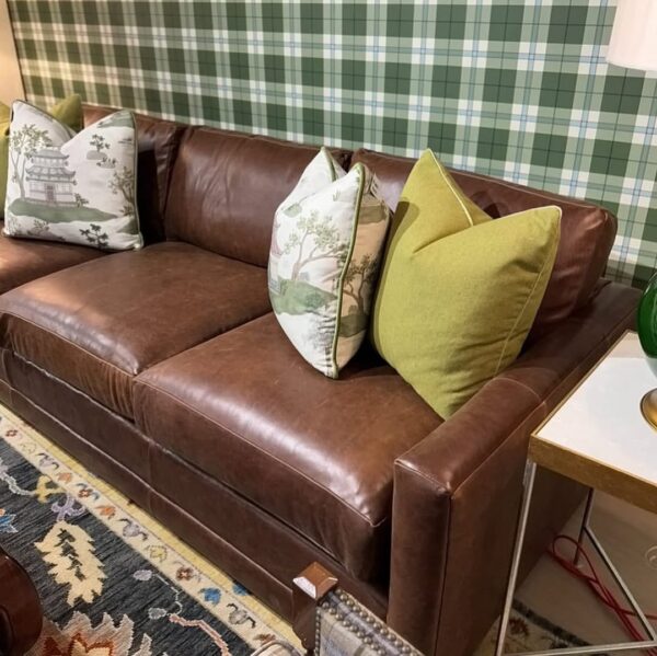 NEW | 3 cushion dark genuine leather sofa! - Image 3