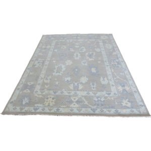 Hand Knotted Funky Oushak Rug | 7'11 x 10'3