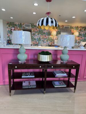 Wooden console table with drawers