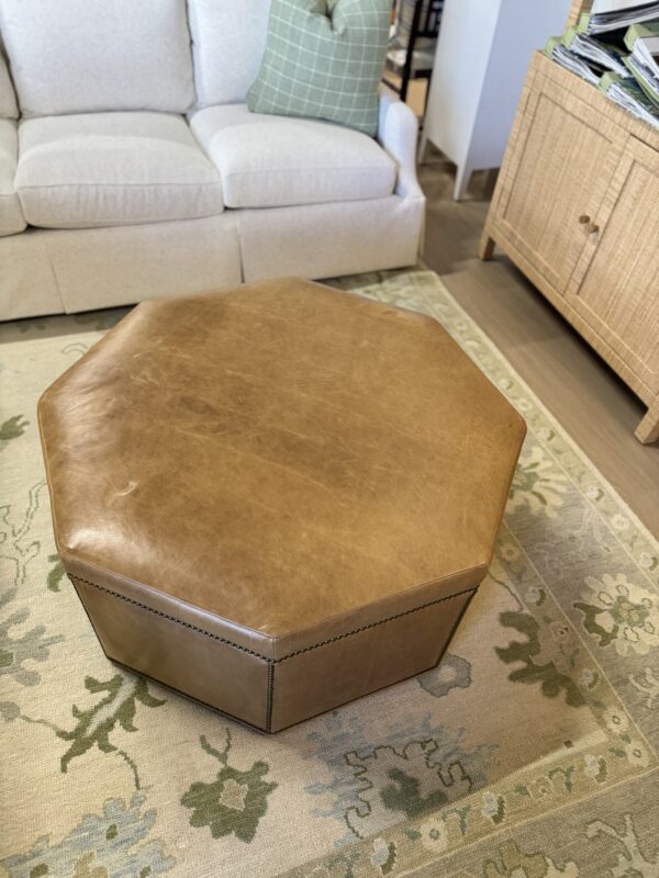 Massoud otco Genuine Leather Ottoman w/ Nailheads Copy - Image 5