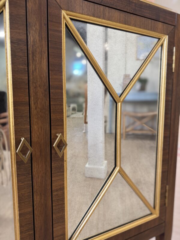 Amanda Wood mirrored front cabinet with gold detailing - Image 5