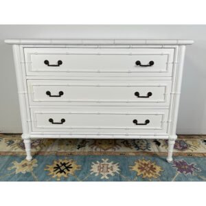 NEW | Martinique 3 Drawer Faux Bamboo Chest/Dresser in White | Ready to Ship