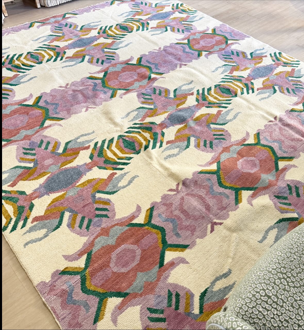 9 x 12 Handmade Turkish Oushak Rug | Purple, Blue, Green, Cream - Image 2