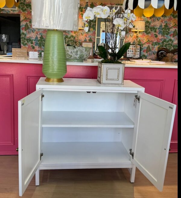 Two Door Grasscloth Cabinet - Image 5