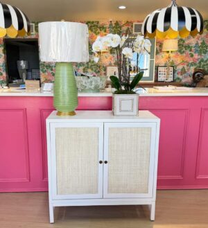 Two Door Grasscloth Cabinet