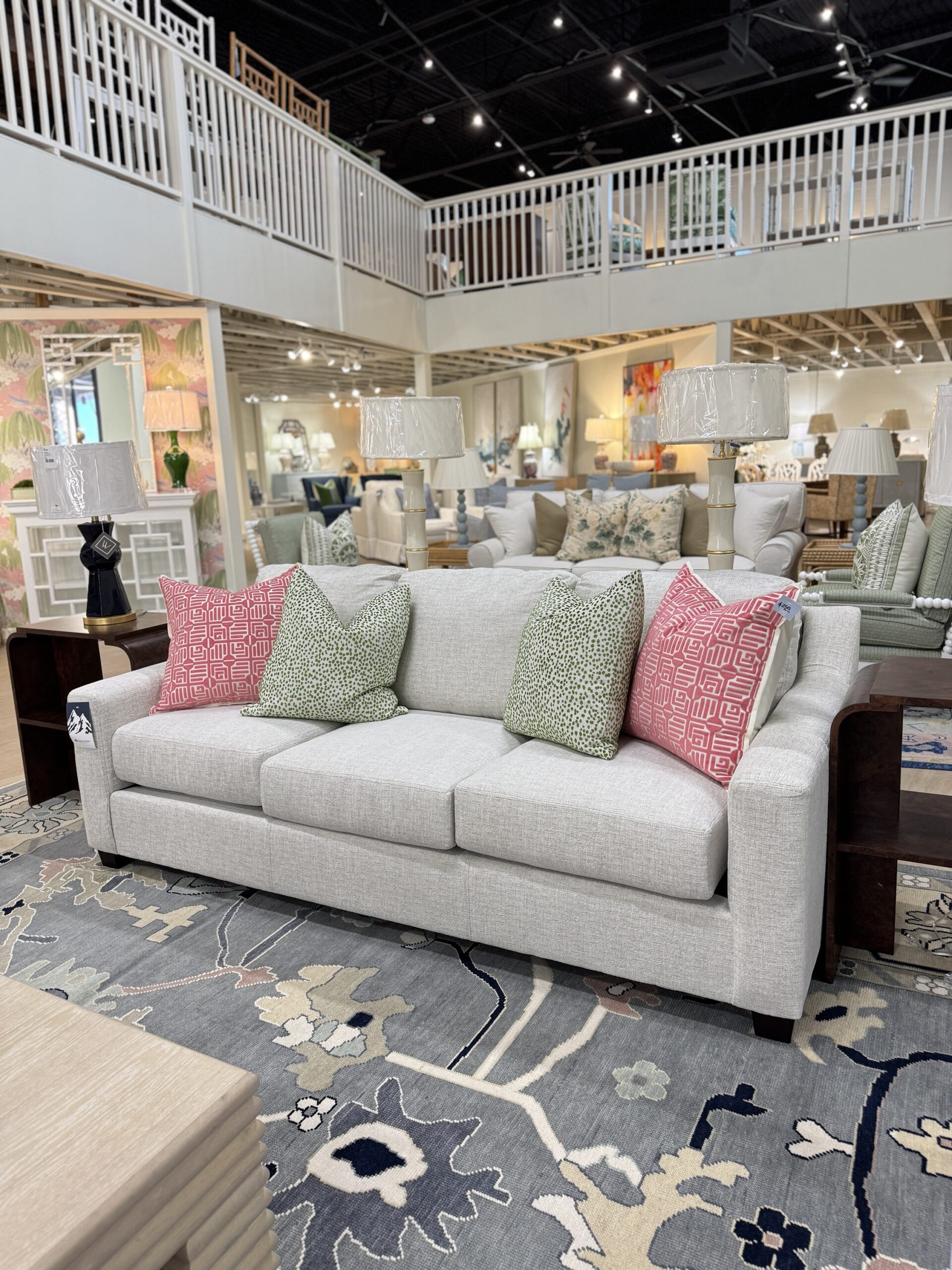 Luna 3 over 3 sofa covered in neutral fabric - Image 5