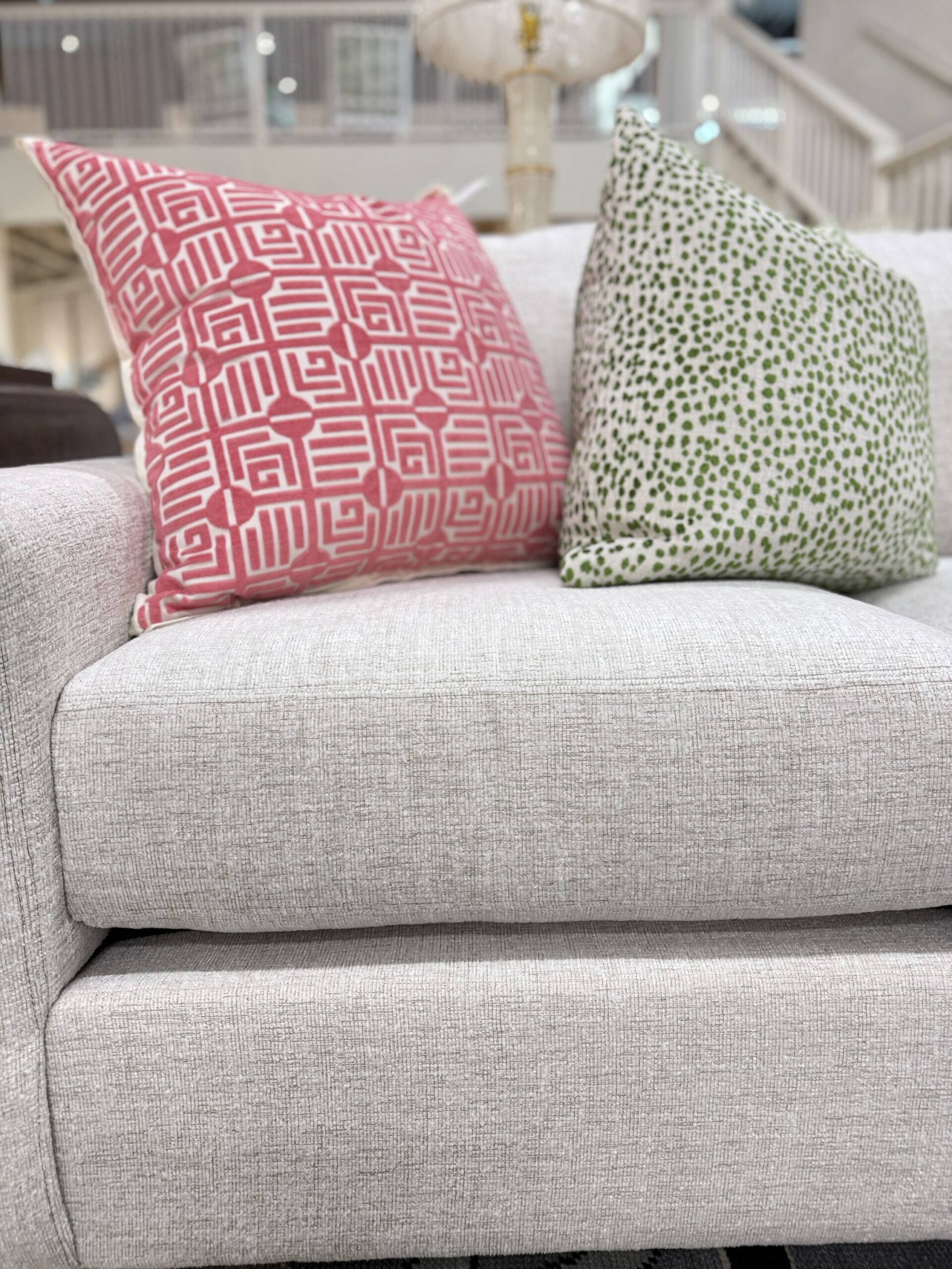 Luna 3 over 3 sofa covered in neutral fabric - Image 4