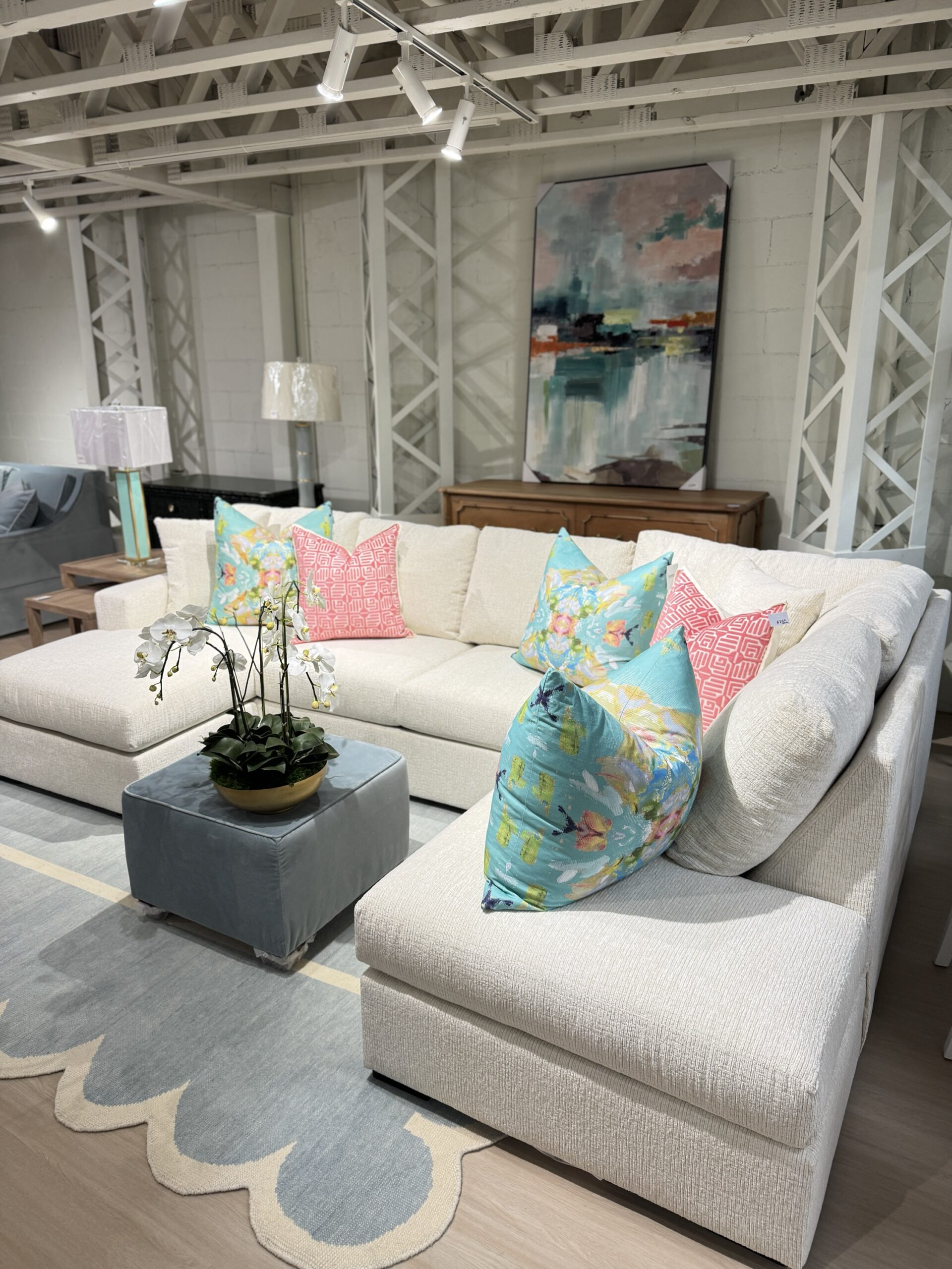 Brickel sectional set covered in a neutral fabric! Cleaning code S - Image 6