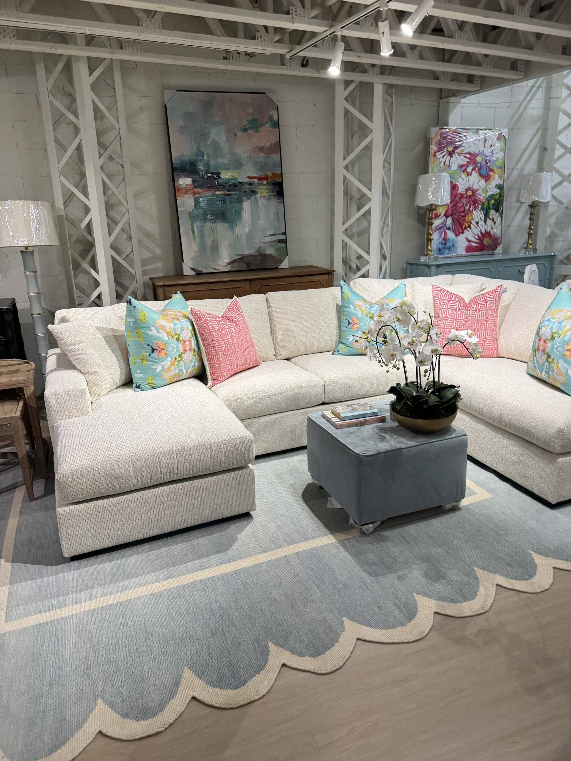 Brickel sectional set covered in a neutral fabric! Cleaning code S - Image 5