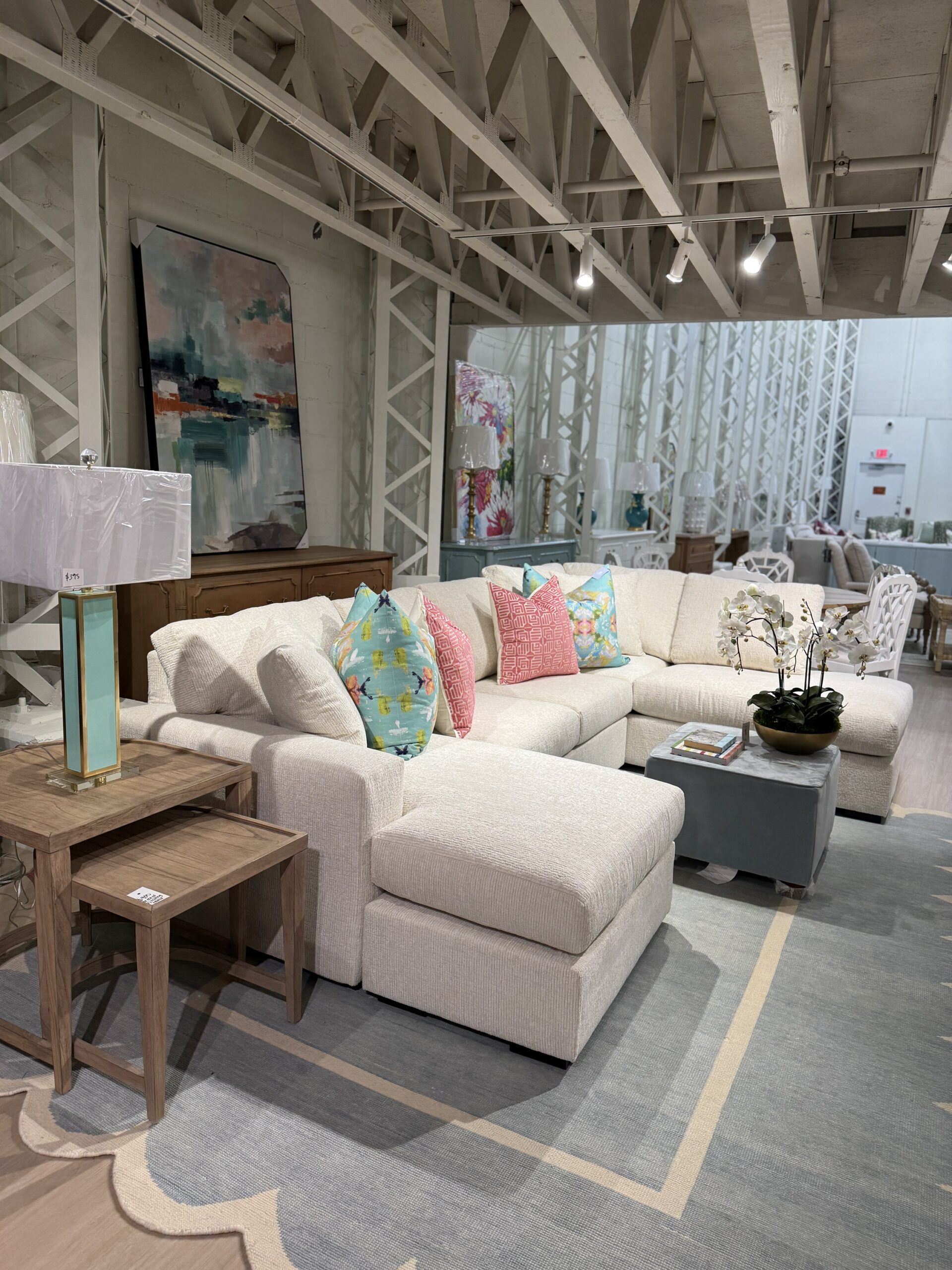 Brickel sectional set covered in a neutral fabric! Cleaning code S - Image 3