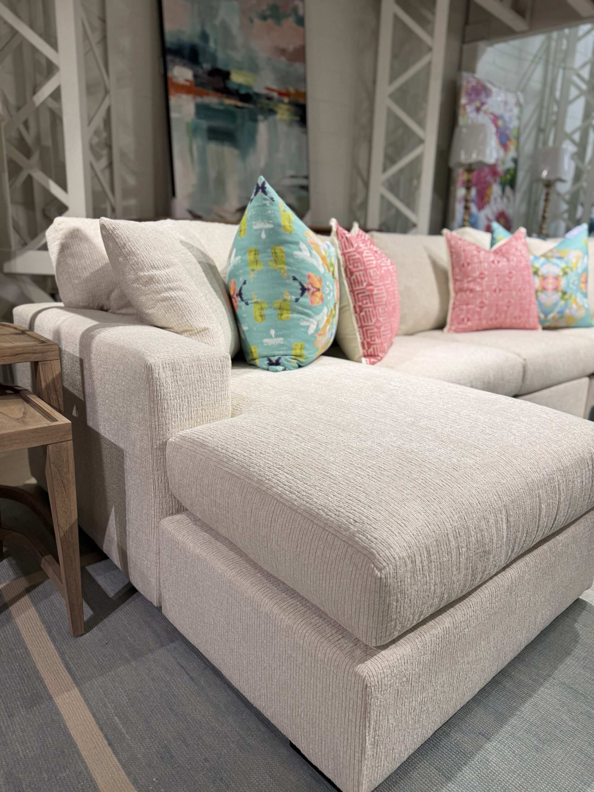 Brickel sectional set covered in a neutral fabric! Cleaning code S - Image 4