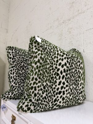 22 x 22  pillows with down inserts (set of 2) SOLD AS A SET seeing spots jungle