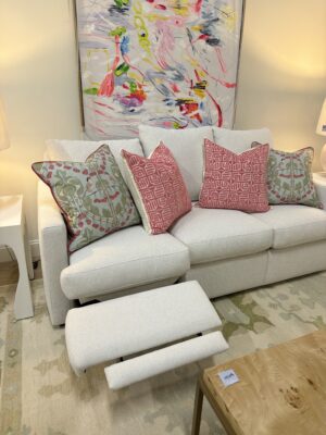 Sherill ELECTRIC RECLINING SOFA! Covered in neutral performance fabric!