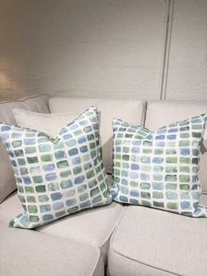 22 x 22  pillows with down inserts (set of 2) SOLD AS A SET ticttac dot