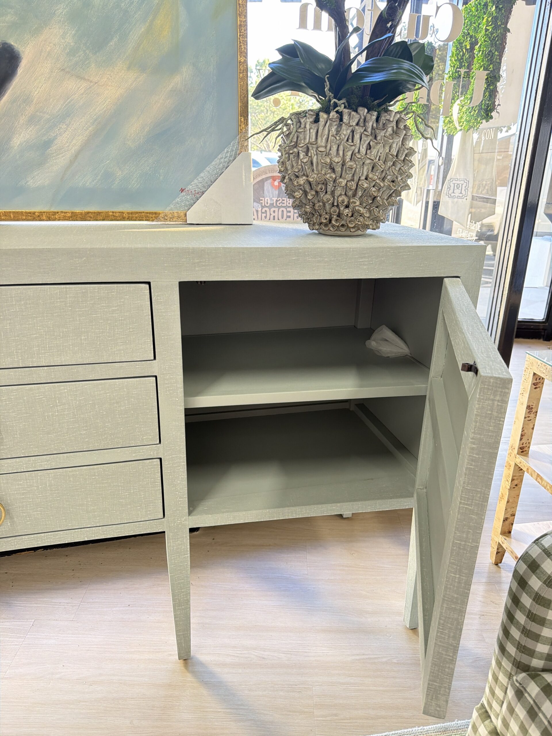 Westminister linen blue wrapped sideboard - Image 2